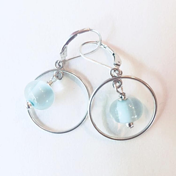Glass Pearl Earrings - Round