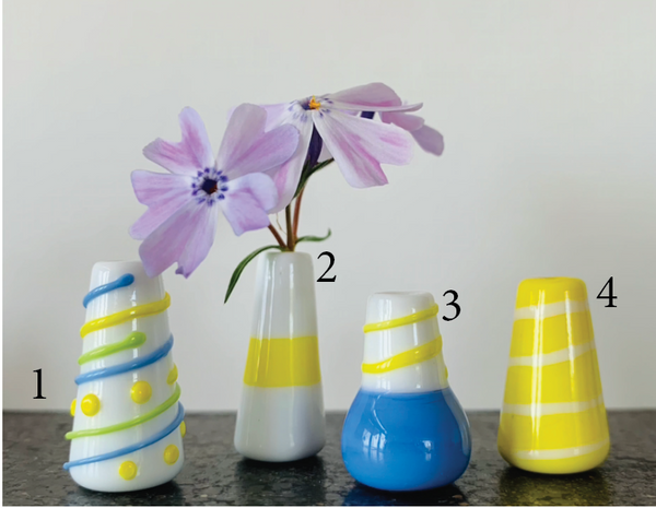 Dandelion Vase - Yellow and Periwinkle Combination