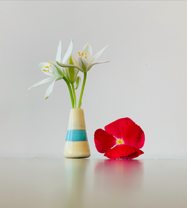 Custom Dandelion Vase - Turquoise & Cream