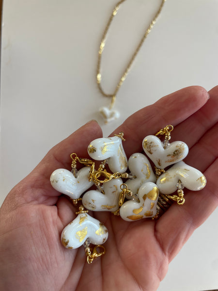 Small Hearts with 18K Gold Leaf