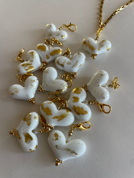 Small Hearts with 18K Gold Leaf