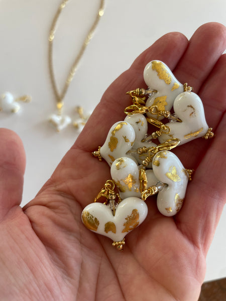 Small Hearts with 18K Gold Leaf