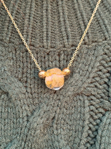 18K Gold Leaf Nugget Necklace