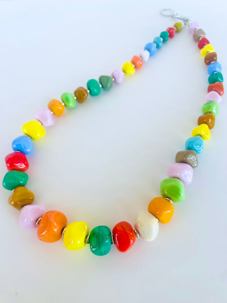 Multicolor Geometric Necklace