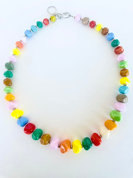 Multicolor Geometric Necklace