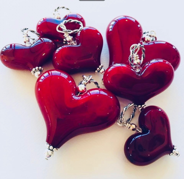 Recycled Red Studio Hearts