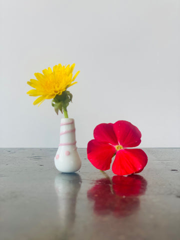 Custom Dandelion Vase - Pink and White