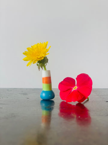 Custom Dandelion Vase - Orange, Green, and Blue