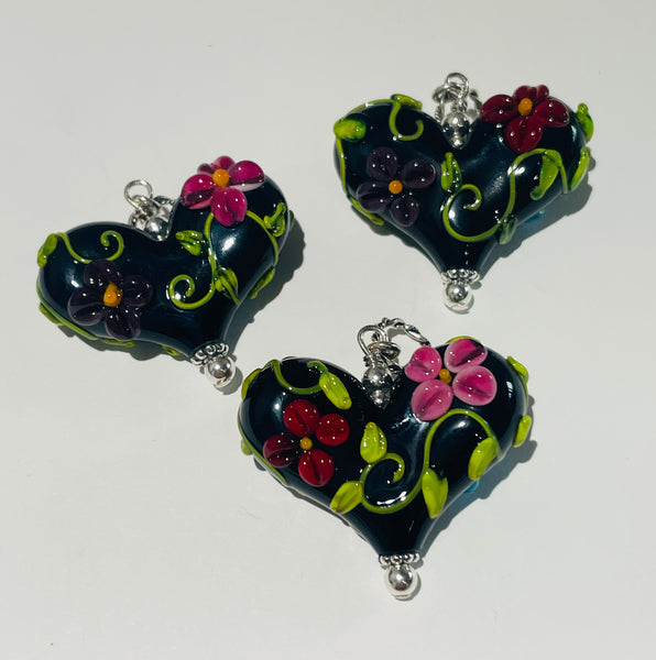 Black Floral with Leaves