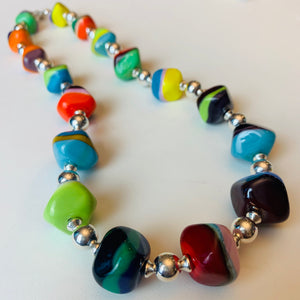Striped Geometric Necklace