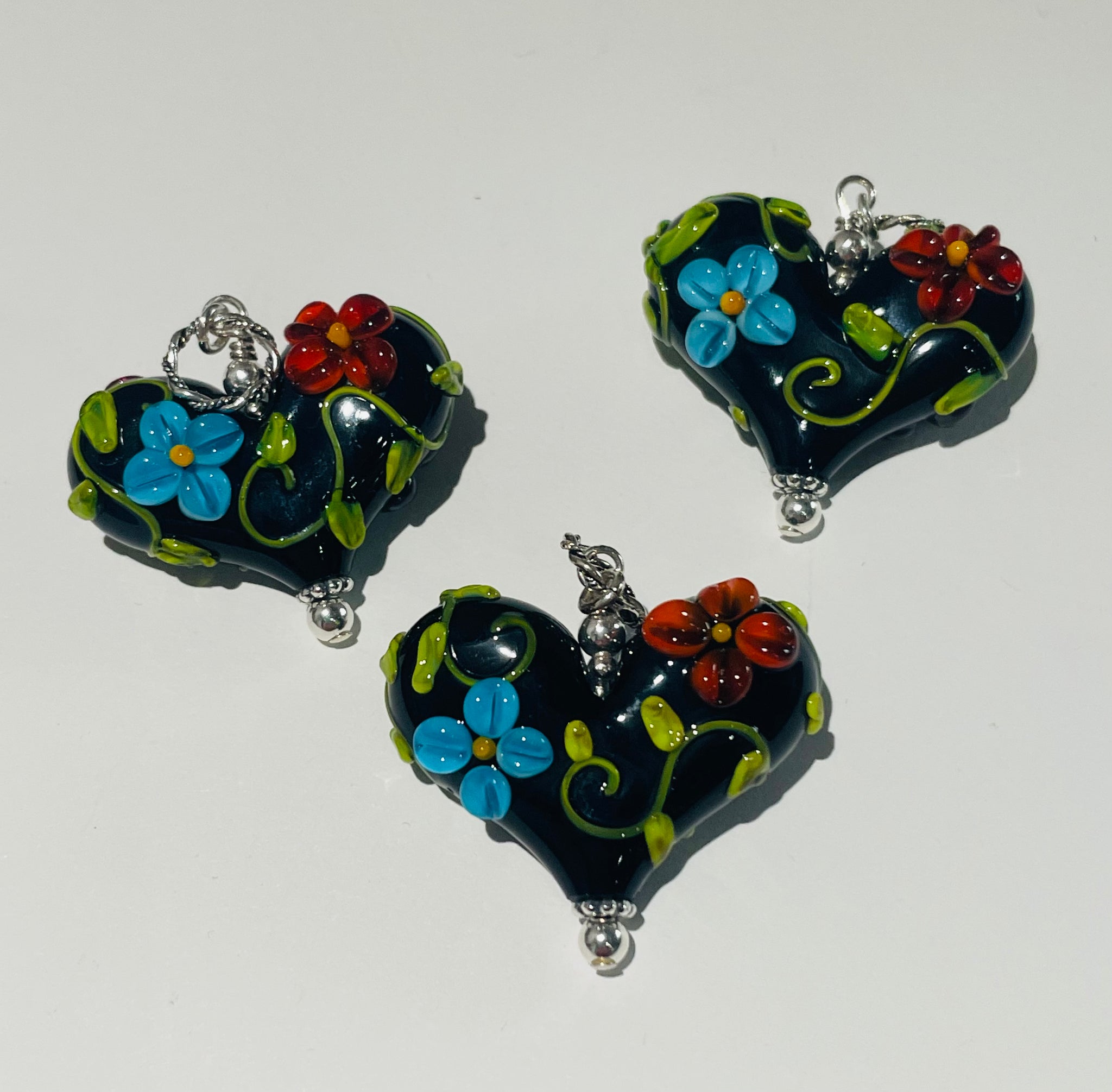 Black Floral with Leaves