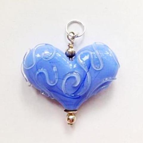 Large Heart with Clear Swirls