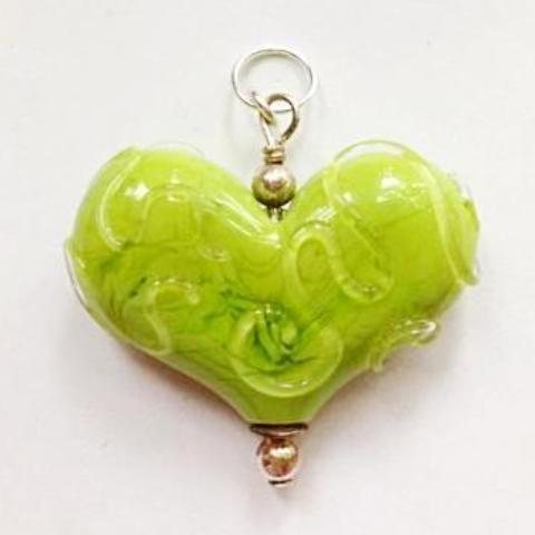 Large Heart with Clear Swirls