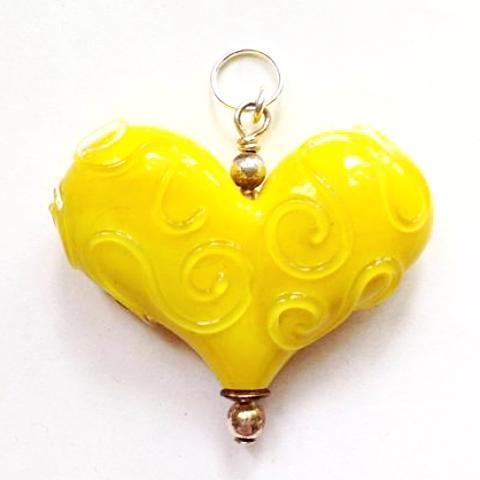 Large Heart with Clear Swirls