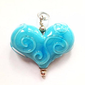 Large Heart with Clear Swirls
