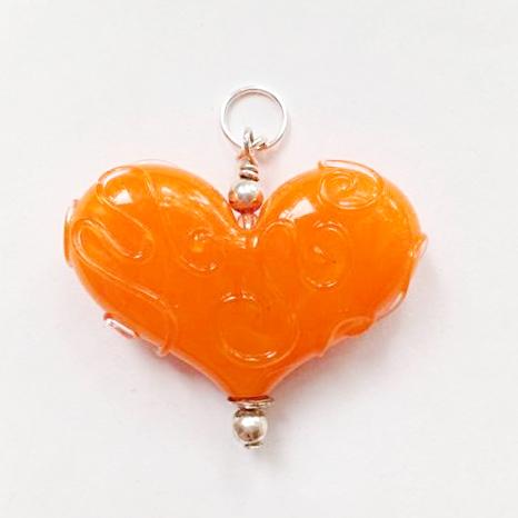Large Heart with Clear Swirls