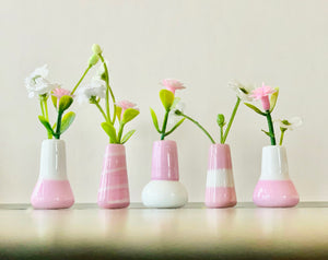 Dandelion Vase - Valentine Pink and White