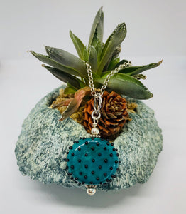 Flat Pendant with Raised Polka Dots
