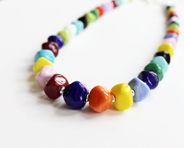 Multicolor Geometric Necklace