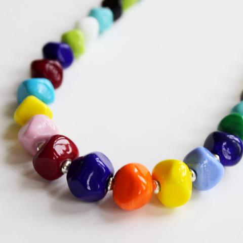 Multicolor Geometric Necklace
