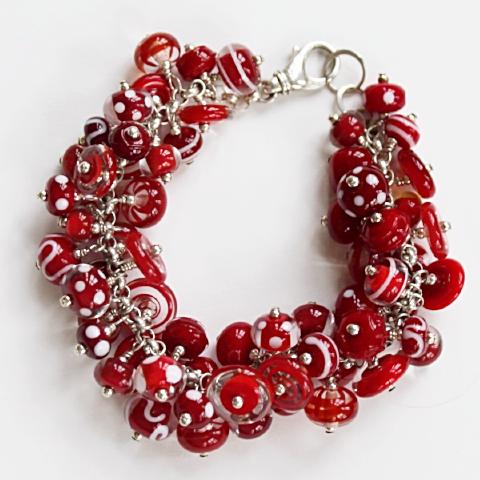 Red Cluster Bracelet