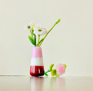 Dandelion Vase - White Pink and Red