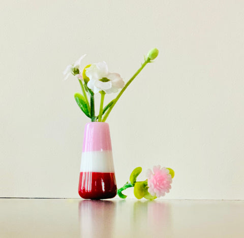 Dandelion Vase - White Pink and Red