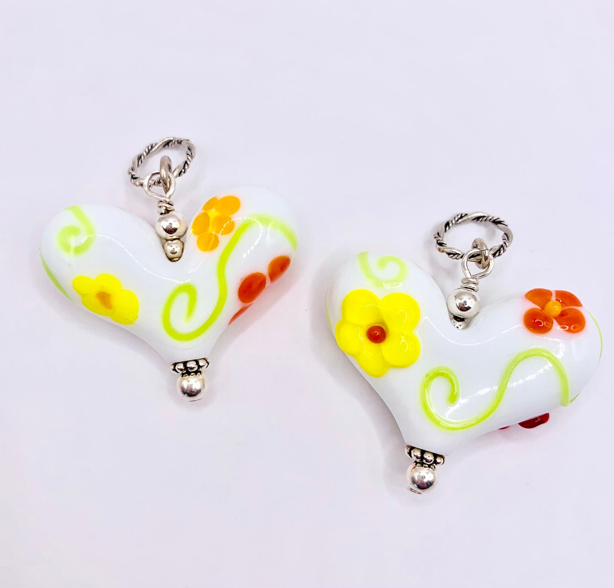 Smooth or Textured Floral Heart