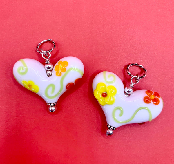 Smooth or Textured Floral Heart