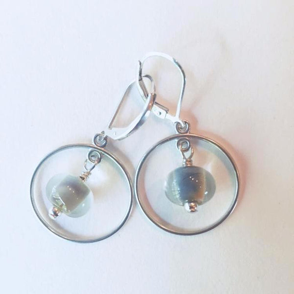 Glass Pearl Earrings - Round