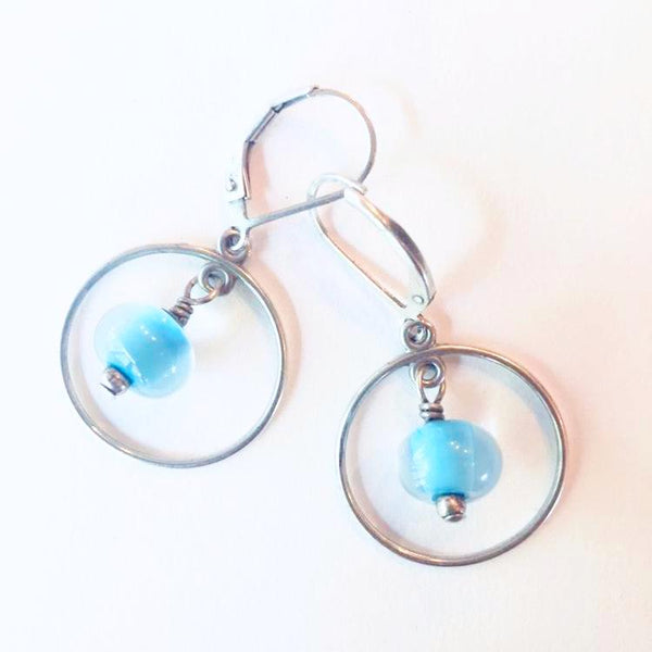Glass Pearl Earrings - Round