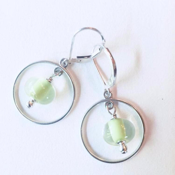 Glass Pearl Earrings - Round