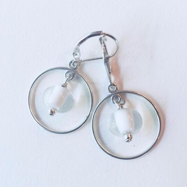 Glass Pearl Earrings - Round