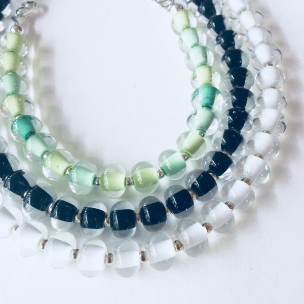 Glass Pearl Necklace - Solid Colors