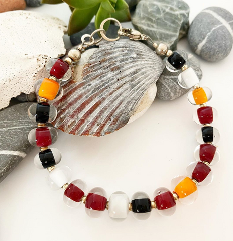 Glass Pearl Bracelet - Fall Colors