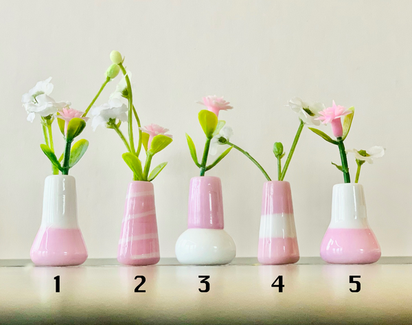 Dandelion Vase - Valentine Pink and White