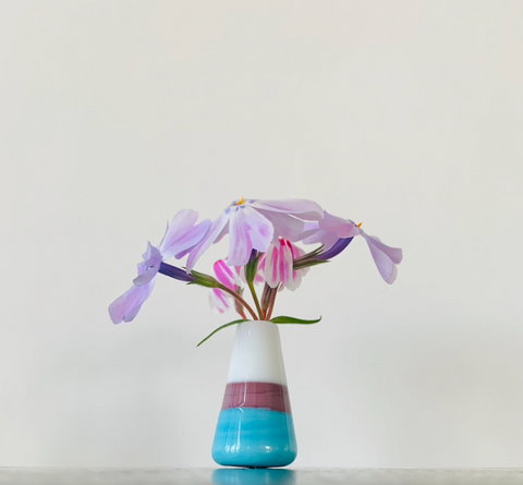 Dandelion Vase - White, Purple and Turquoise