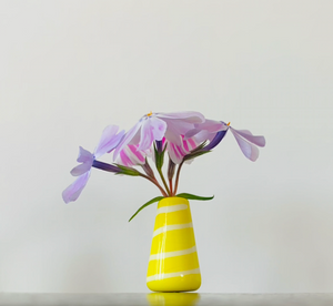 Dandelion Vase - Yellow with White Swirl