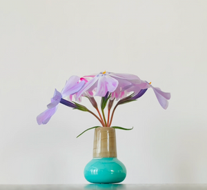 Dandelion Vase - Taupe & Turquoise