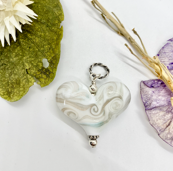 White and Gold Swirl Hearts