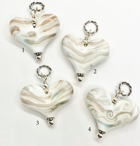 White and Gold Swirl Hearts