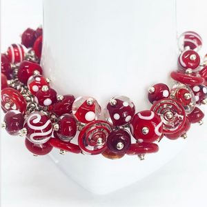 Red Cluster Bracelet