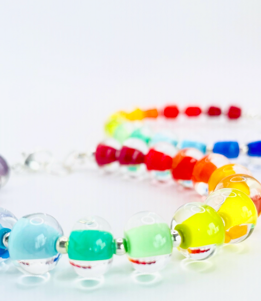 Glass Pearl Bracelets - Rainbows