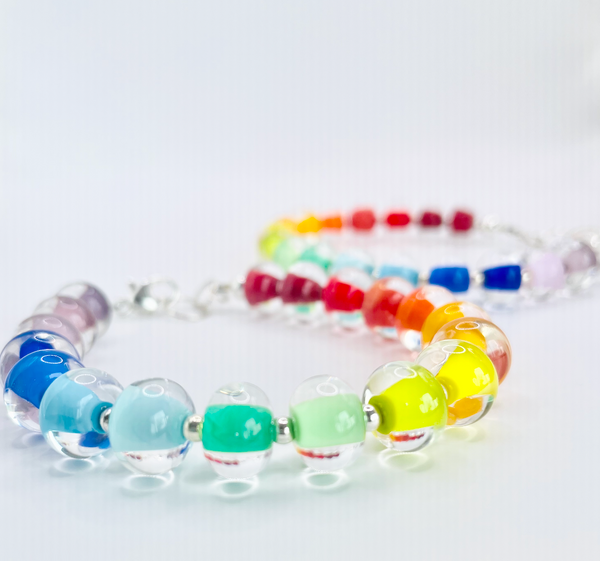 Glass Pearl Bracelets - Rainbows
