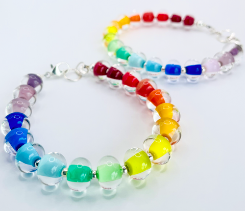 Glass Pearl Bracelets - Rainbows