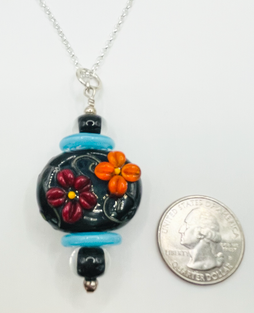 Double Sided Floral Pendant