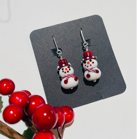 Snowman Charm Earrings