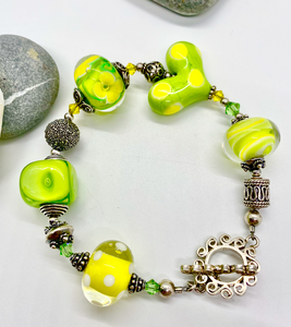 Multi-bead Bracelet in Greens