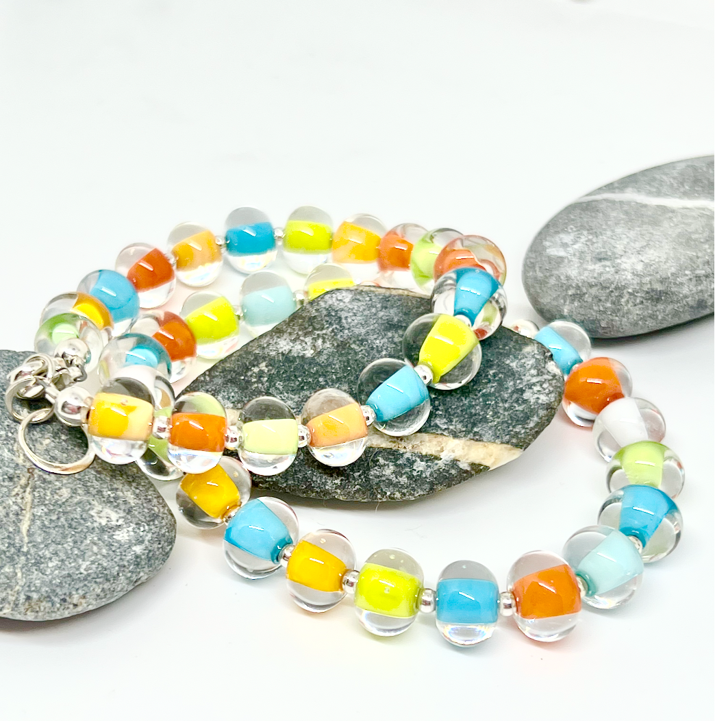 Glass Pearl Bracelets - Summer Rainbow