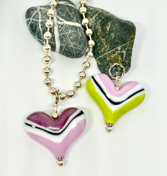 Colorful Stripe Hearts